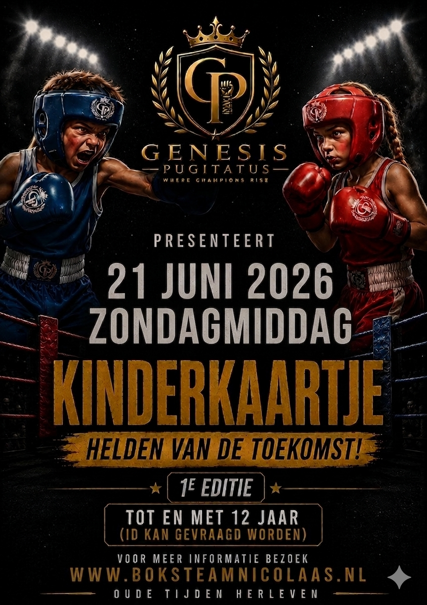 Ticket (t/m 12 jaar) - Amateurboksen zondagmiddag 21-6-2026