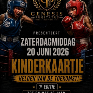 Ticket (t/m 12 jaar) - Amateurboksen zaterdagavond 20-6-2026